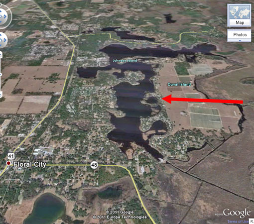 Aerial Map of Floral City and Lake Tsala Apopka