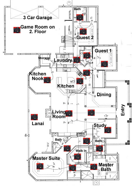 Camera Views with Floorplan of Home for Sale in Citrus County.